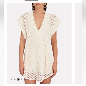 IRO Newberry knit crochet mini dress cream size 38 US 6
